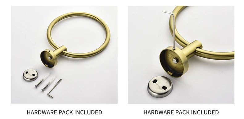 Gold Brushed Bathroom Hardware Set – Wall-Mounted Holders & Accessories