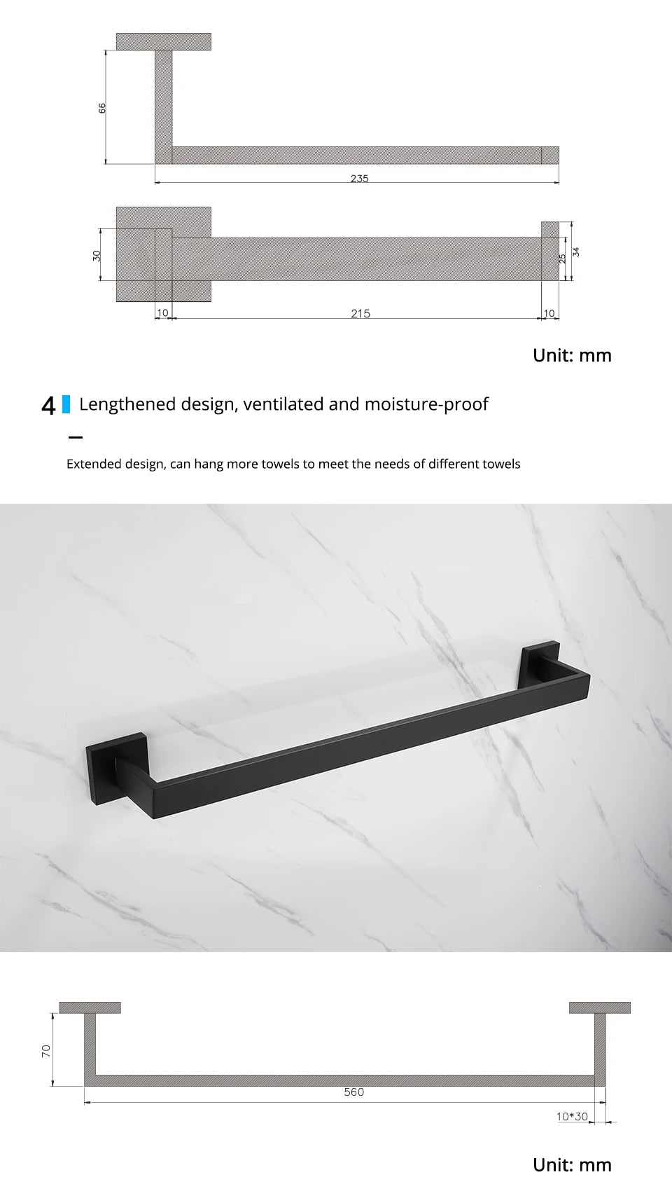 Matt Black Bathroom Hardware & Accessory Kit