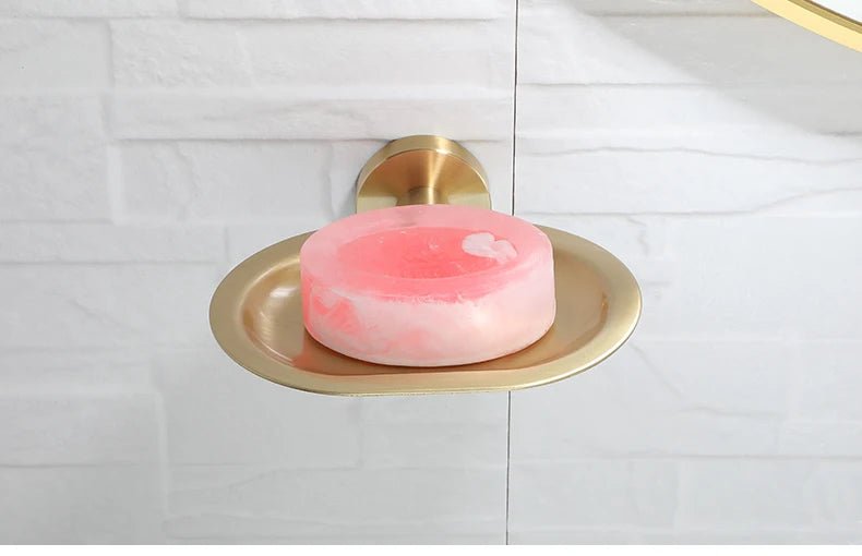 Gold Brushed Bathroom Hardware Set – Wall-Mounted Holders & Accessories