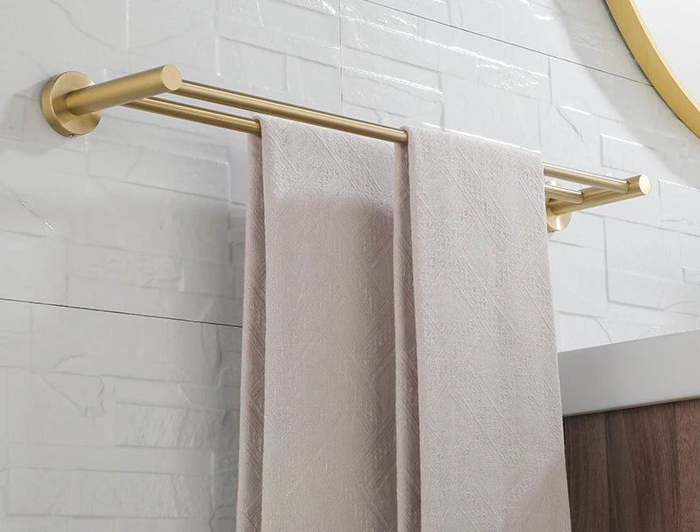 Gold Brushed Bathroom Hardware Set – Wall-Mounted Holders & Accessories