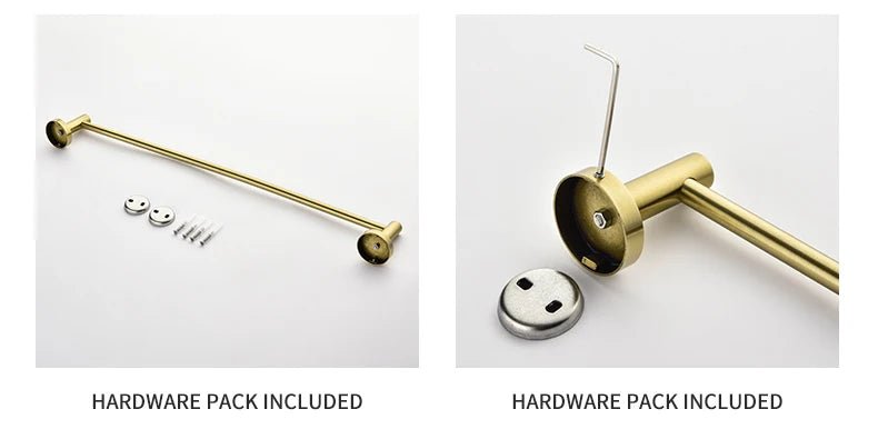 Gold Brushed Bathroom Hardware Set – Wall-Mounted Holders & Accessories
