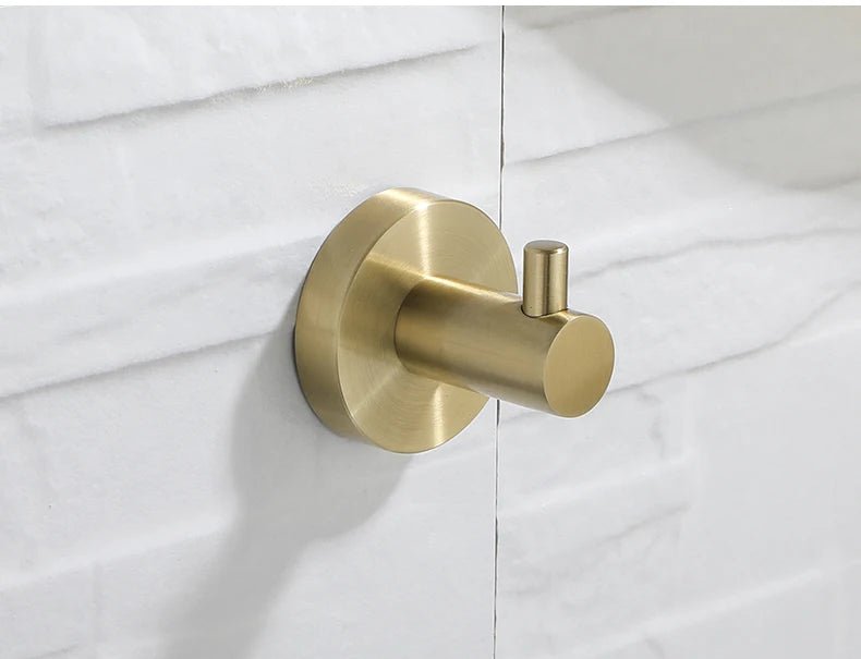 Gold Brushed Bathroom Hardware Set – Wall-Mounted Holders & Accessories