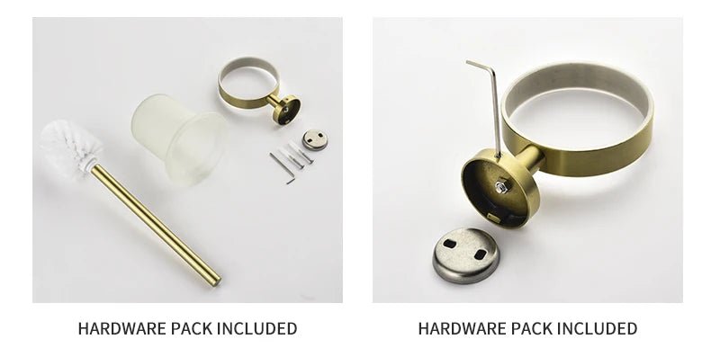 Gold Brushed Bathroom Hardware Set – Wall-Mounted Holders & Accessories