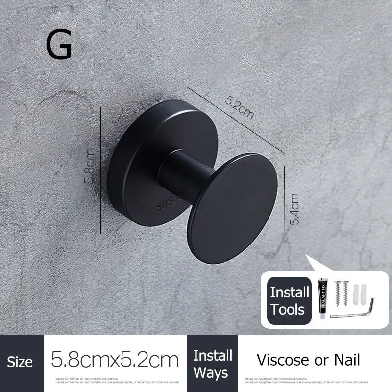 Black Stainless Steel Wall Hooks