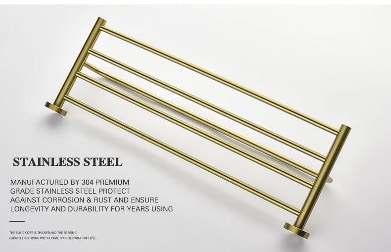 Gold Brushed Bathroom Hardware Set – Wall-Mounted Holders & Accessories