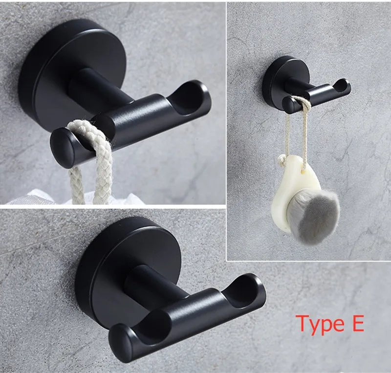 Black Stainless Steel Wall Hooks