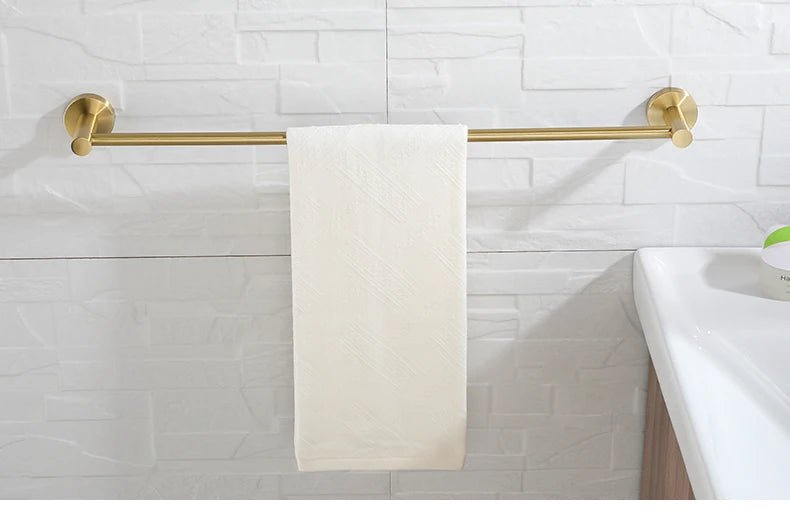 Gold Brushed Bathroom Hardware Set – Wall-Mounted Holders & Accessories