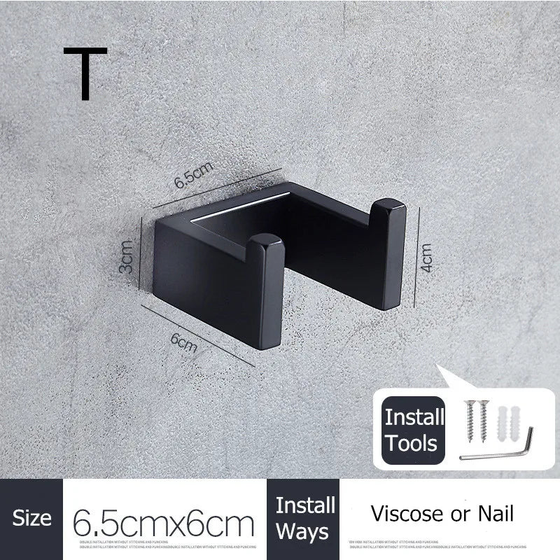 Black Stainless Steel Wall Hooks