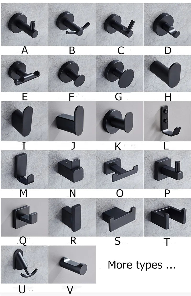 Black Stainless Steel Wall Hooks