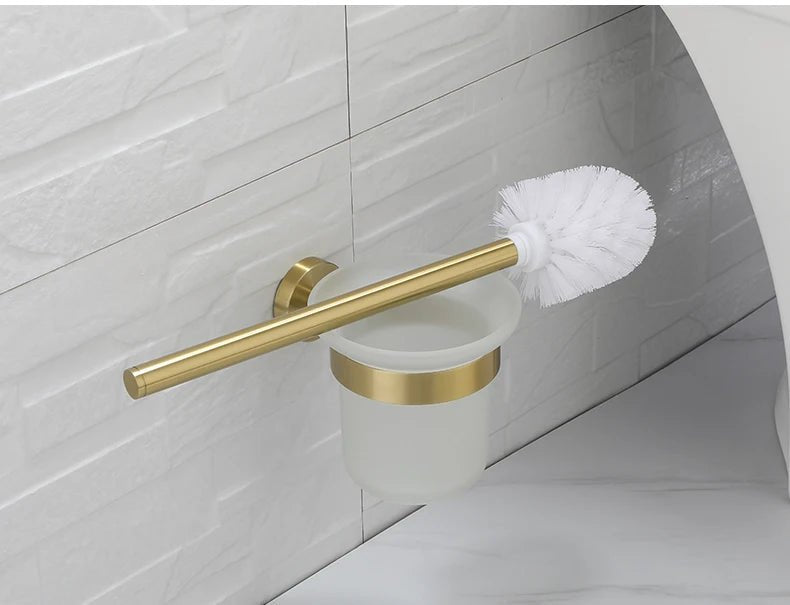 Gold Brushed Bathroom Hardware Set – Wall-Mounted Holders & Accessories