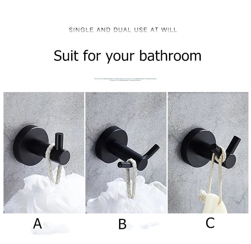 Black Stainless Steel Wall Hooks