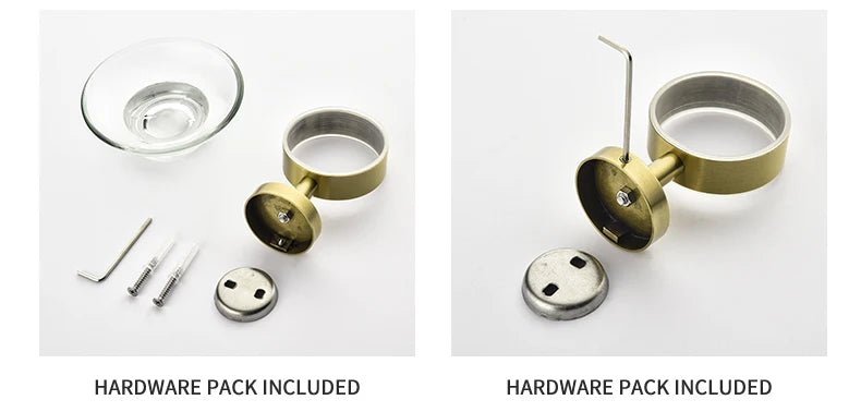 Gold Brushed Bathroom Hardware Set – Wall-Mounted Holders & Accessories