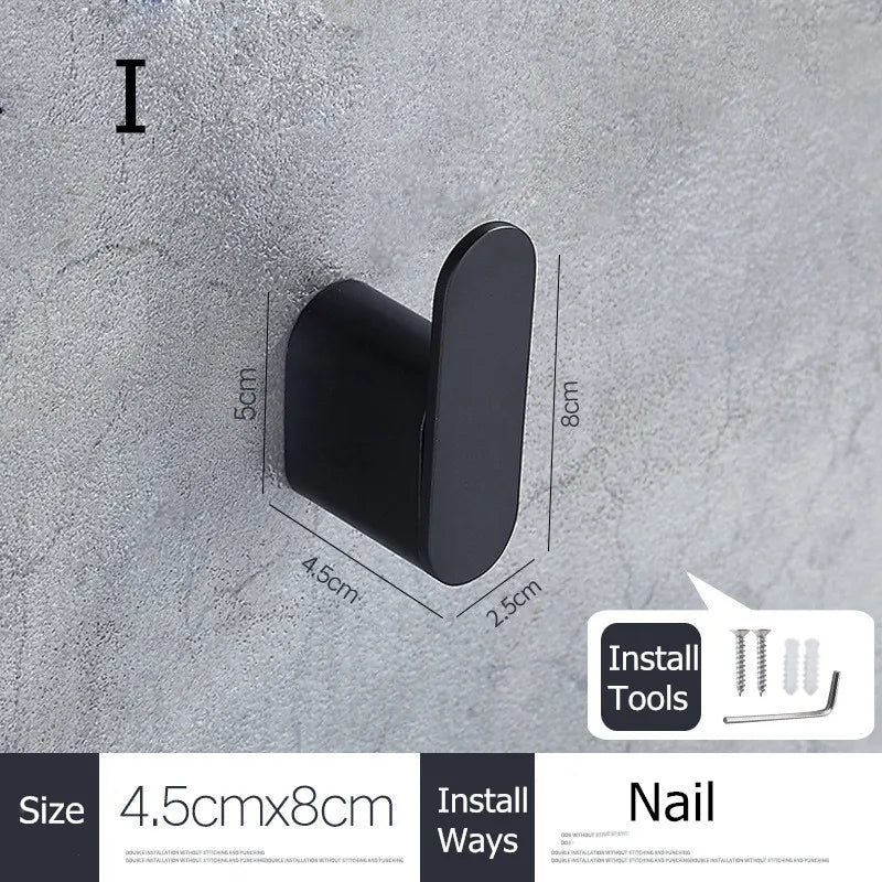 Black Stainless Steel Wall Hooks