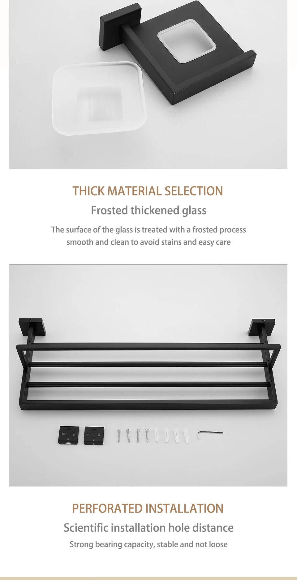 Matt Black Bathroom Hardware & Accessory Kit