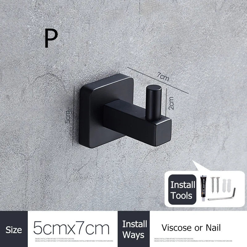 Black Stainless Steel Wall Hooks