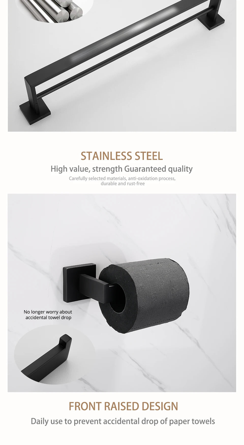 Matt Black Bathroom Hardware & Accessory Kit