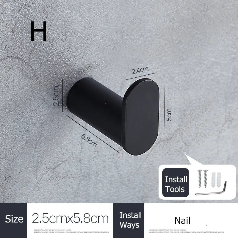 Black Stainless Steel Wall Hooks
