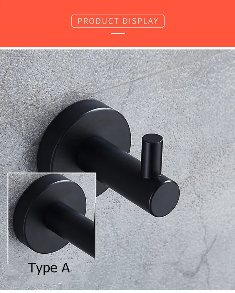 Black Stainless Steel Wall Hooks