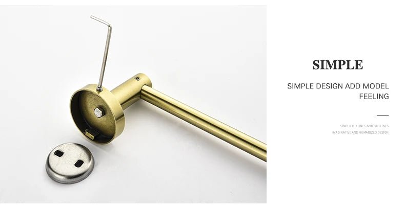 Gold Brushed Bathroom Hardware Set – Wall-Mounted Holders & Accessories