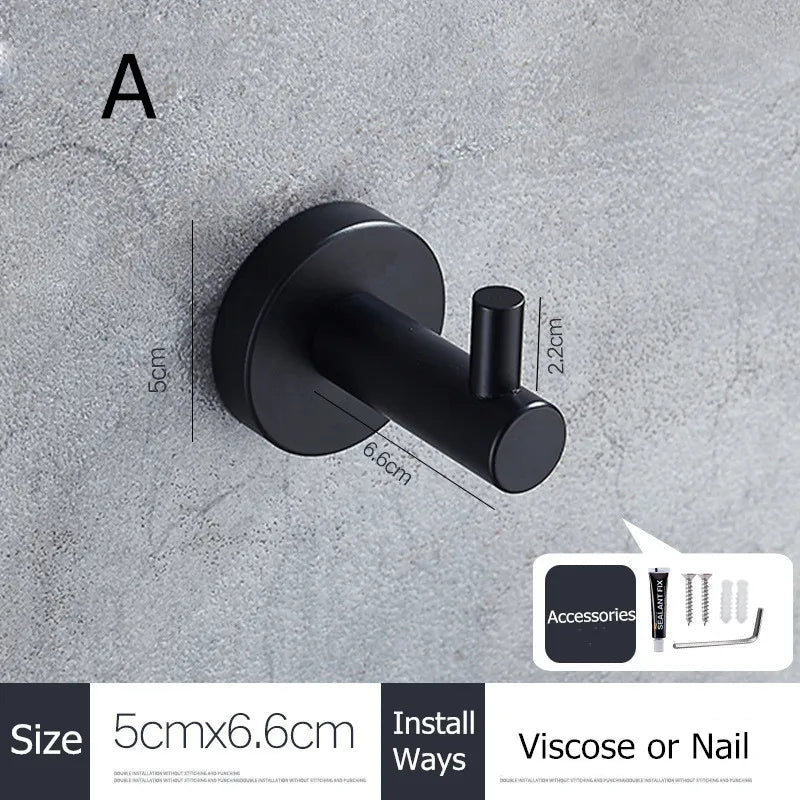 Black Stainless Steel Wall Hooks