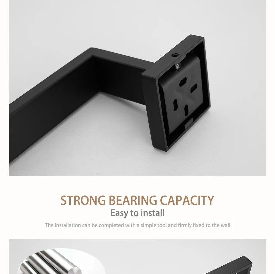 Matt Black Bathroom Hardware & Accessory Kit