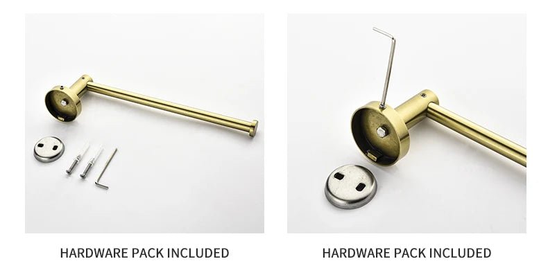 Gold Brushed Bathroom Hardware Set – Wall-Mounted Holders & Accessories