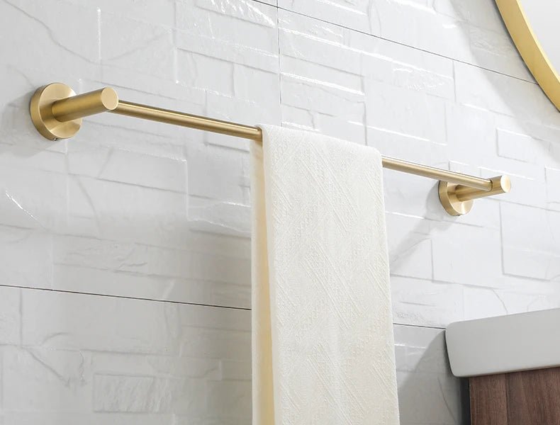 Gold Brushed Bathroom Hardware Set – Wall-Mounted Holders & Accessories