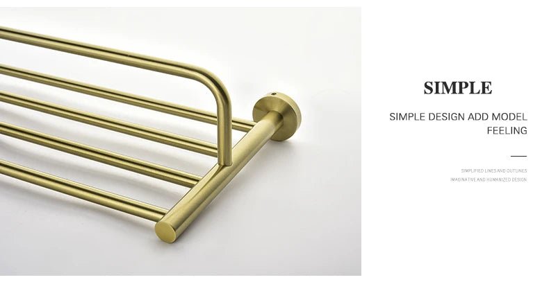 Gold Brushed Bathroom Hardware Set – Wall-Mounted Holders & Accessories