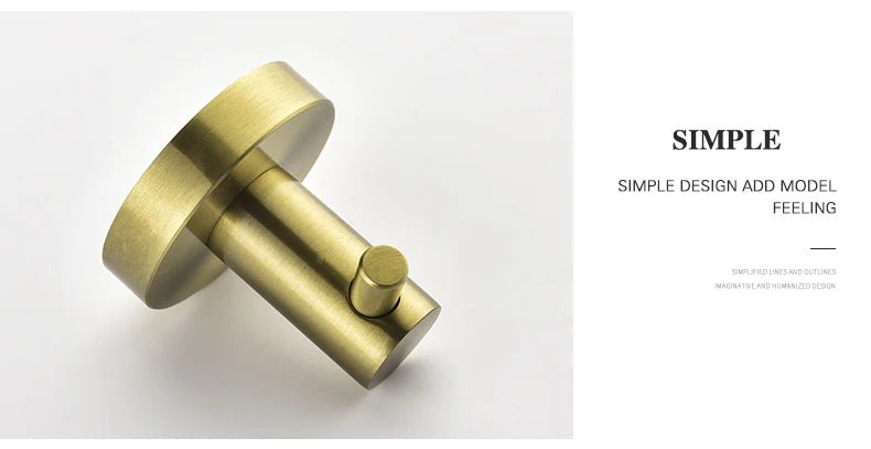 Gold Brushed Bathroom Hardware Set – Wall-Mounted Holders & Accessories