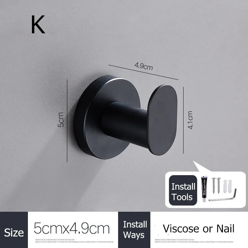 Black Stainless Steel Wall Hooks