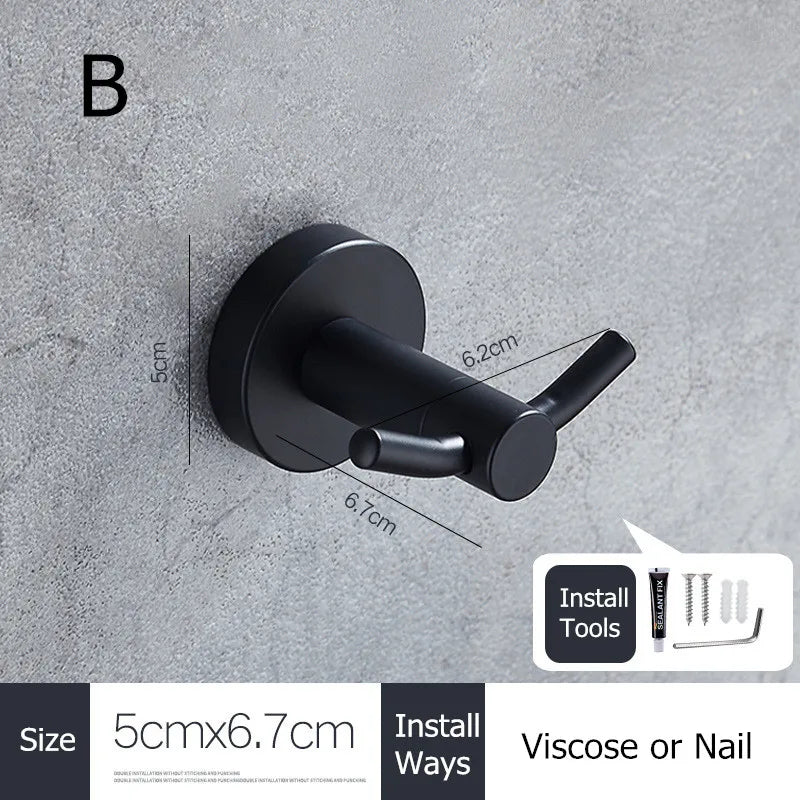 Black Stainless Steel Wall Hooks