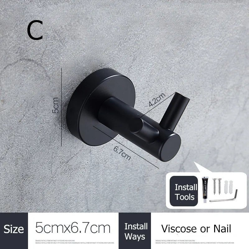 Black Stainless Steel Wall Hooks