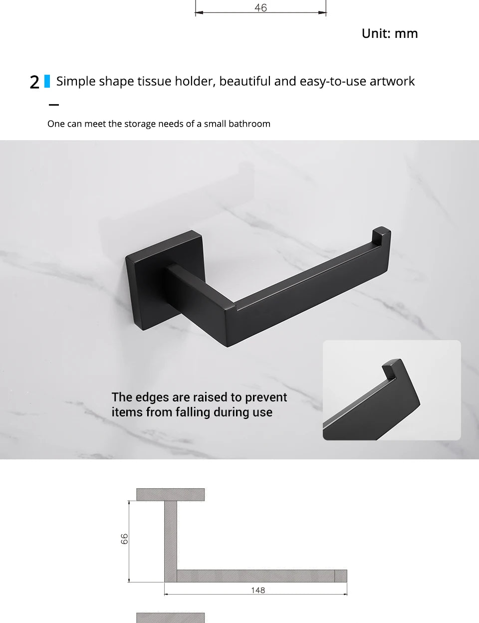 Matt Black Bathroom Hardware & Accessory Kit