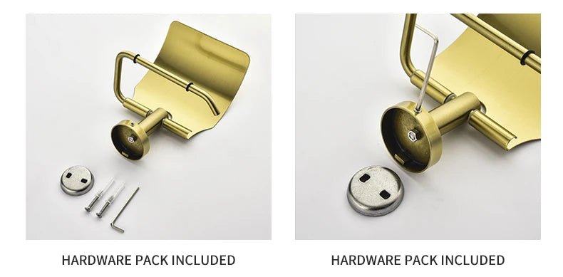 Gold Brushed Bathroom Hardware Set – Wall-Mounted Holders & Accessories