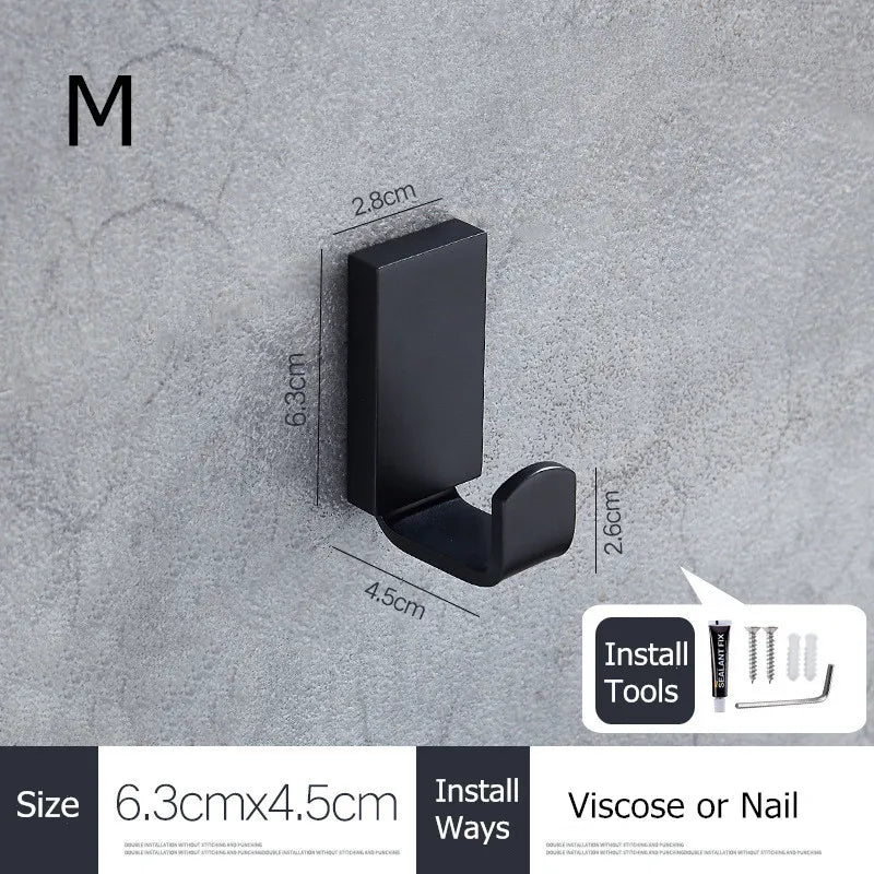Black Stainless Steel Wall Hooks