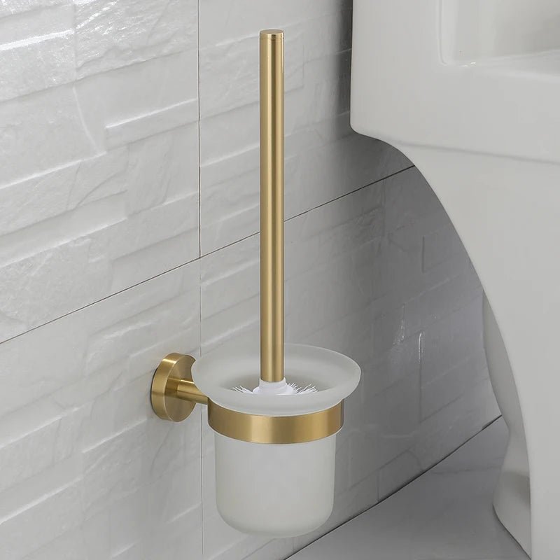 Gold Brushed Bathroom Hardware Set – Wall-Mounted Holders & Accessories