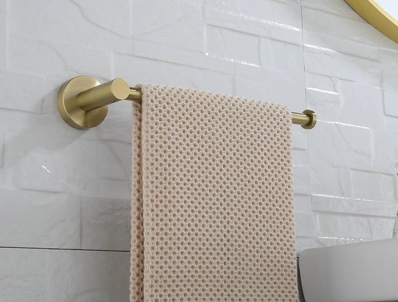 Gold Brushed Bathroom Hardware Set – Wall-Mounted Holders & Accessories