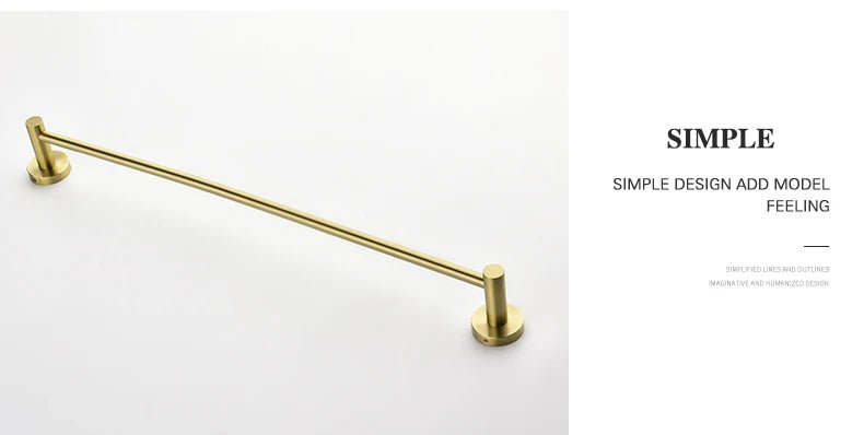 Gold Brushed Bathroom Hardware Set – Wall-Mounted Holders & Accessories