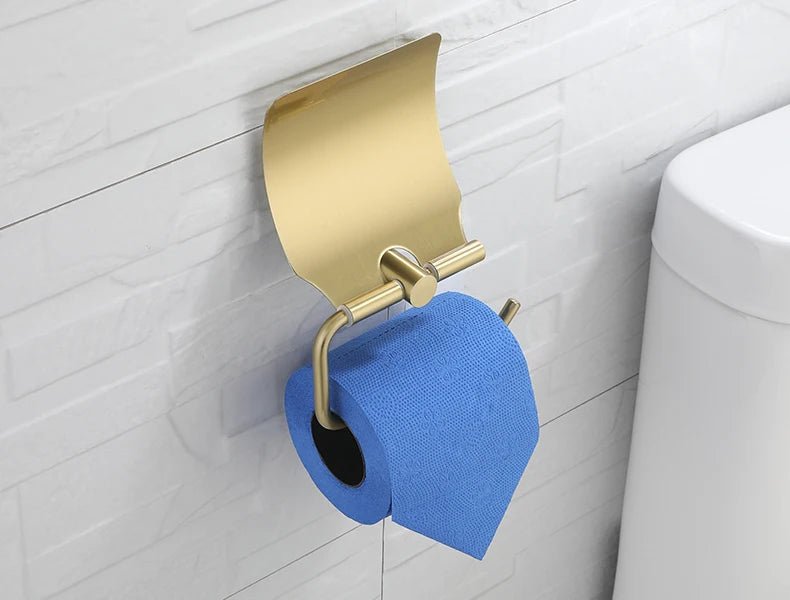 Gold Brushed Bathroom Hardware Set – Wall-Mounted Holders & Accessories