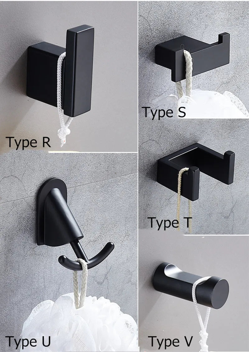 Black Stainless Steel Wall Hooks
