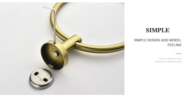 Gold Brushed Bathroom Hardware Set – Wall-Mounted Holders & Accessories