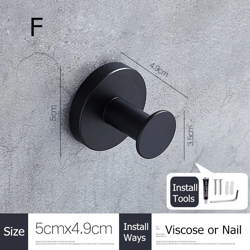 Black Stainless Steel Wall Hooks