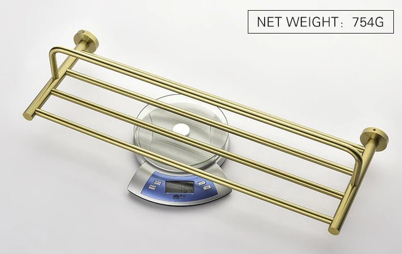 Gold Brushed Bathroom Hardware Set – Wall-Mounted Holders & Accessories