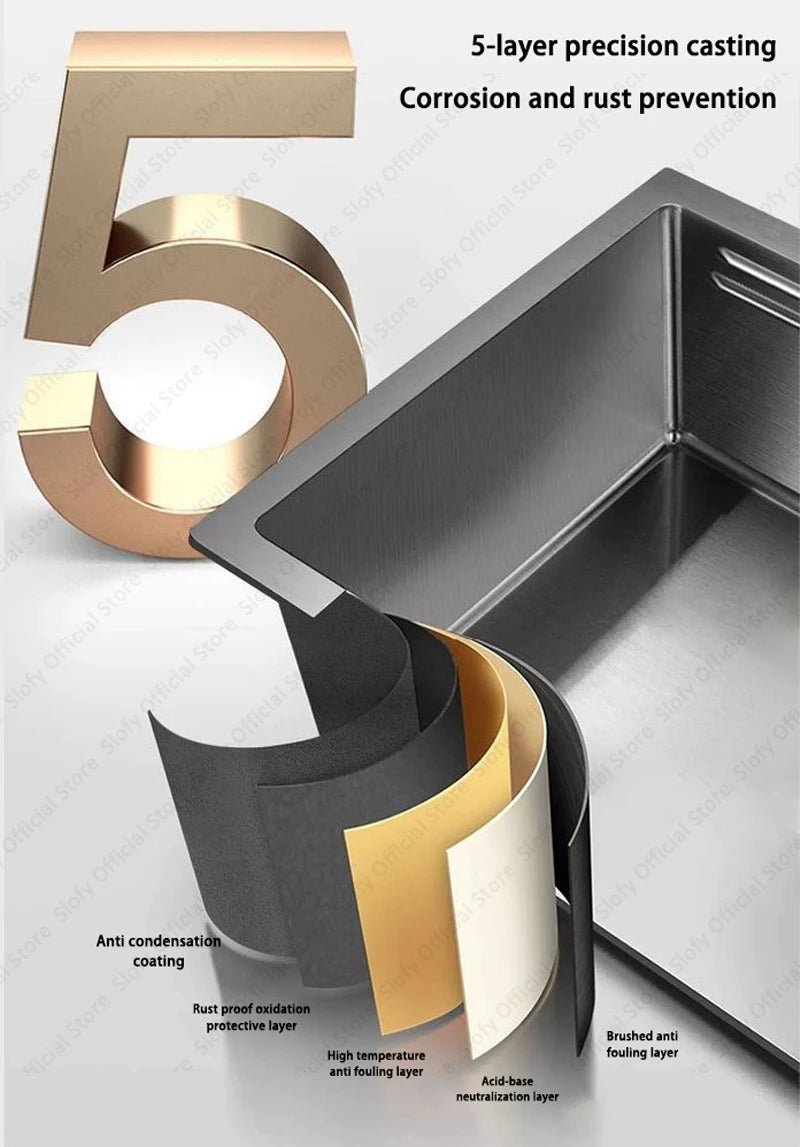 Stainless Steel Farmhouse Kitchen Sink – Single Bowl with Faucet & Drain