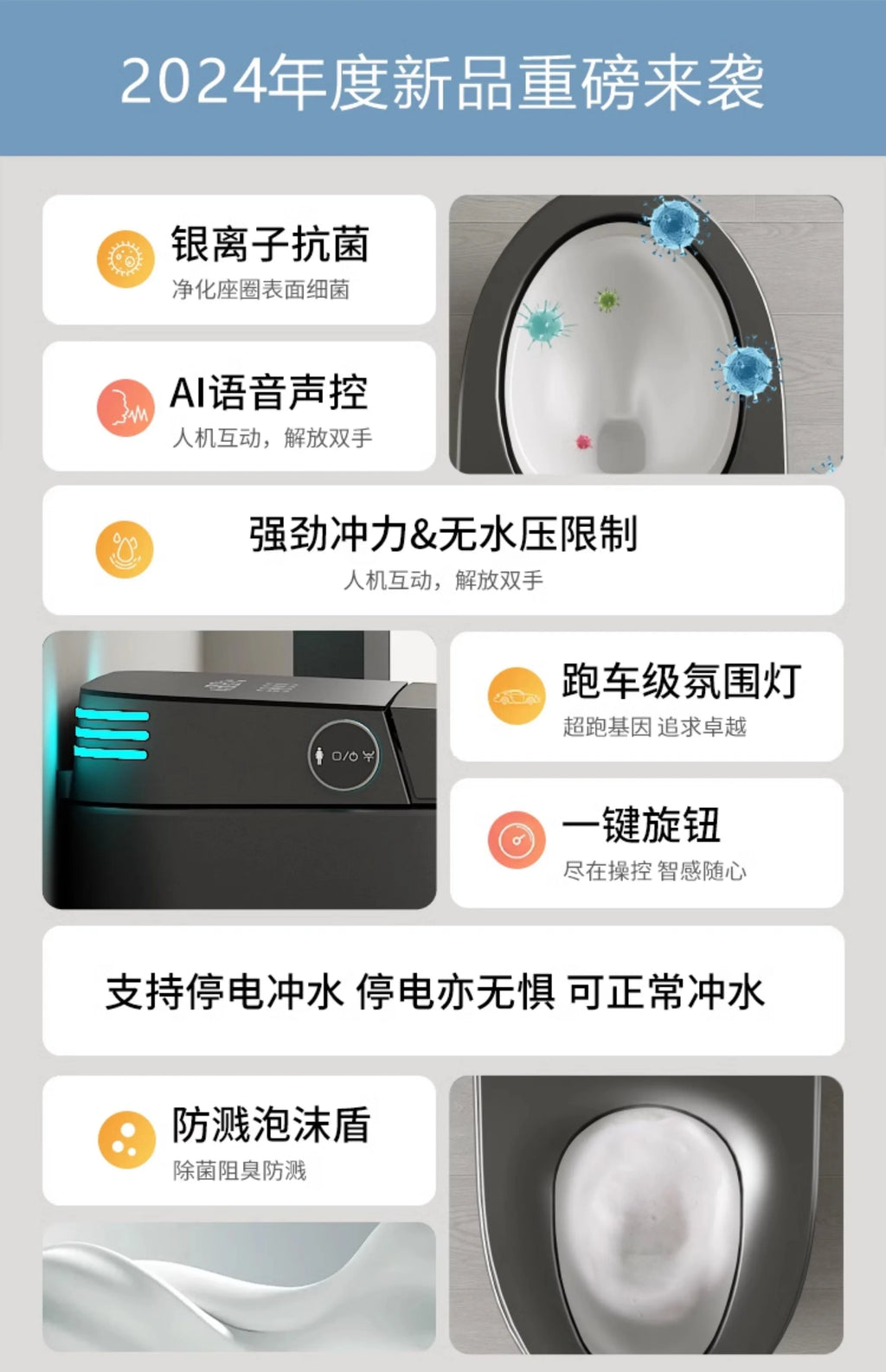 Smart Electric Heated Toilet – Automatic Flush & Bidet