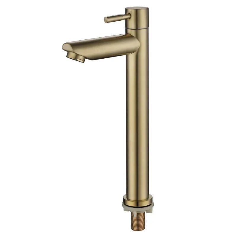 Brushed Gold Waterfall Basin Faucet – Single Cold Water Stainless Steel Tap