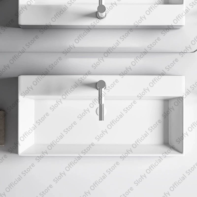 Modern White Ceramic Bathroom Basin – Luxury Multi-Size Artistic Sink