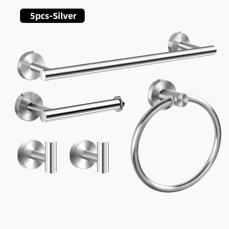 Stainless Steel Wall-Mounted Bathroom Hardware Set