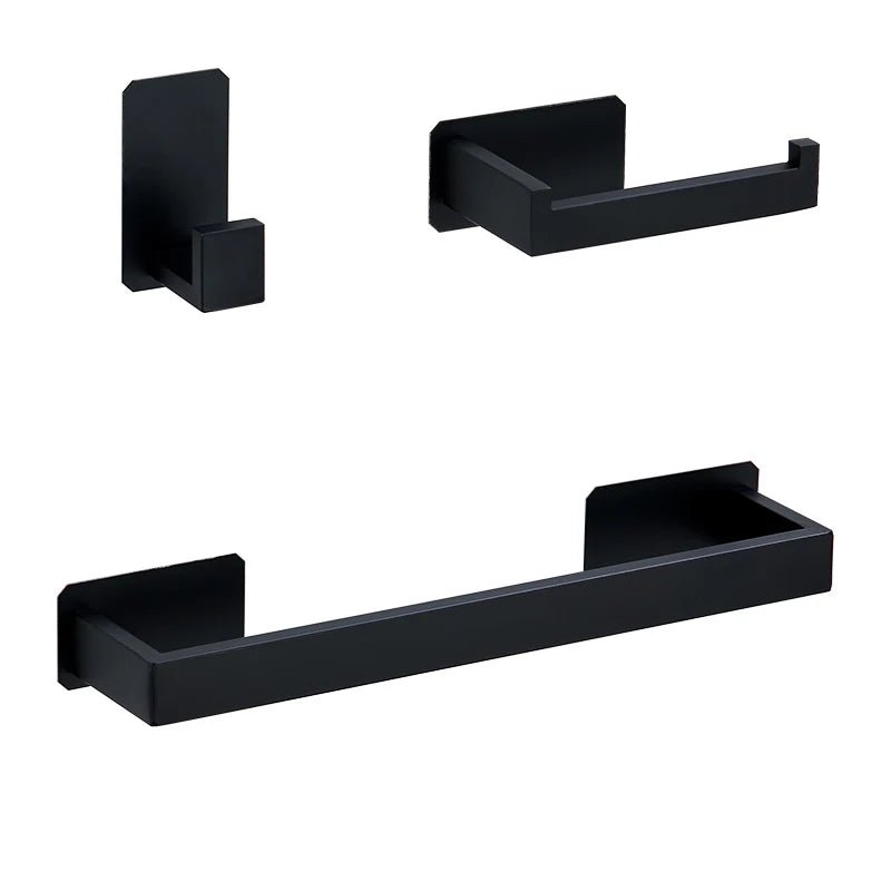 Black No-Drill Bathroom Hardware Set