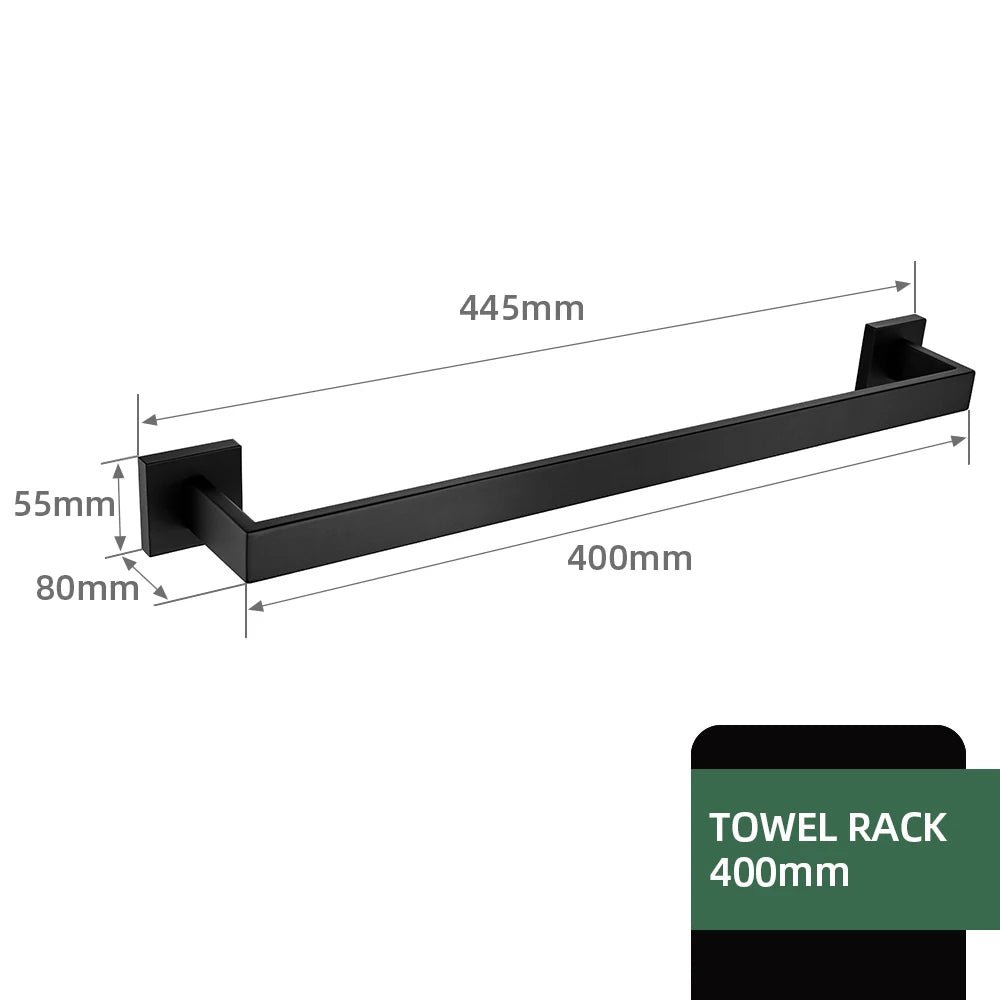 Matt Black Bathroom Hardware & Accessory Kit
